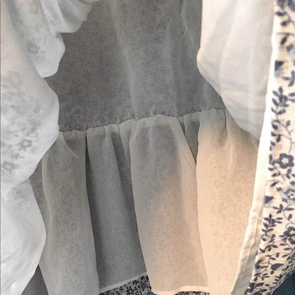 Madewell Wedgewood Blue/Egg Shell Floral Blouse - Picture 10 of 16